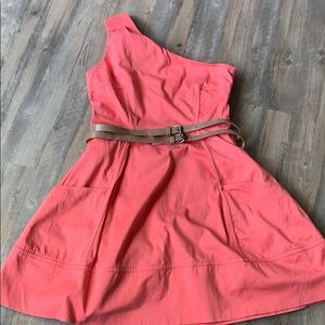 Jessica Simpson coral one shoulder dress 🧡